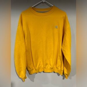 Champion Sweatshirt Size Large Men Yellow Pullover Crew Neck vintage